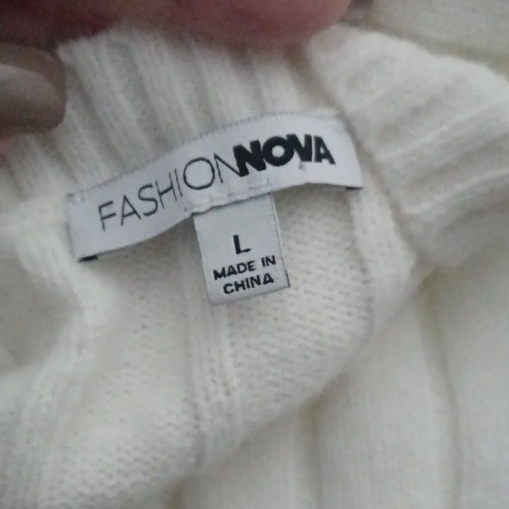 Fashion Nova Cropped Color Block Sweater Sz L